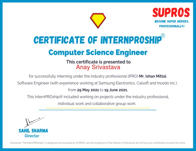 Certificate
