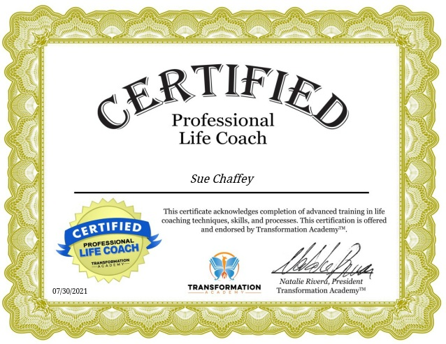 Sue Chaffey s Certificate